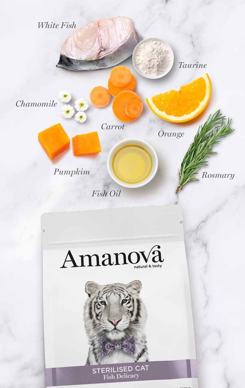 Amanova Cat Sterilised Fish Delicacy - biała ryba 4kg - obrazek 3