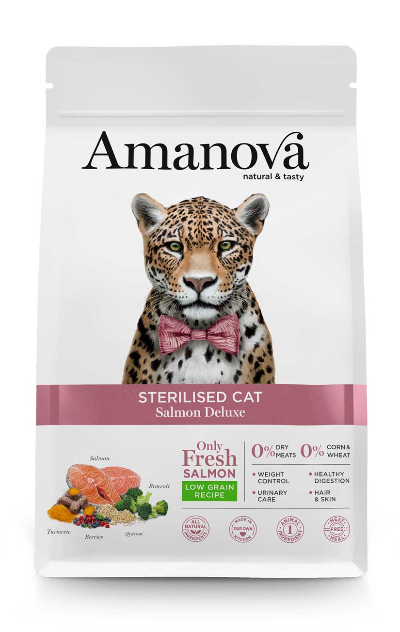 Amanova Cat Sterilised Salmon Deluxe - łosoś 300g - obrazek 5