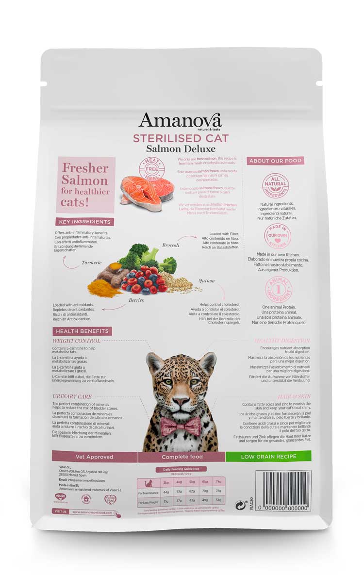 Amanova Cat Sterilised Salmon Deluxe - łosoś 300g - obrazek 2